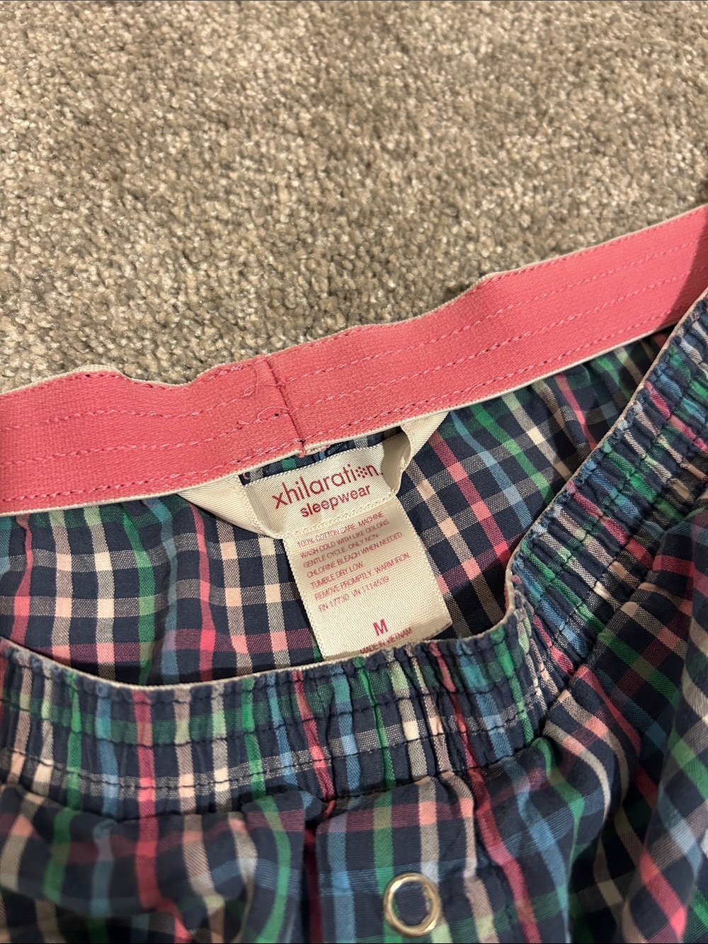 Plaid Cotton Sleep Shorts - Picture 2 of 4